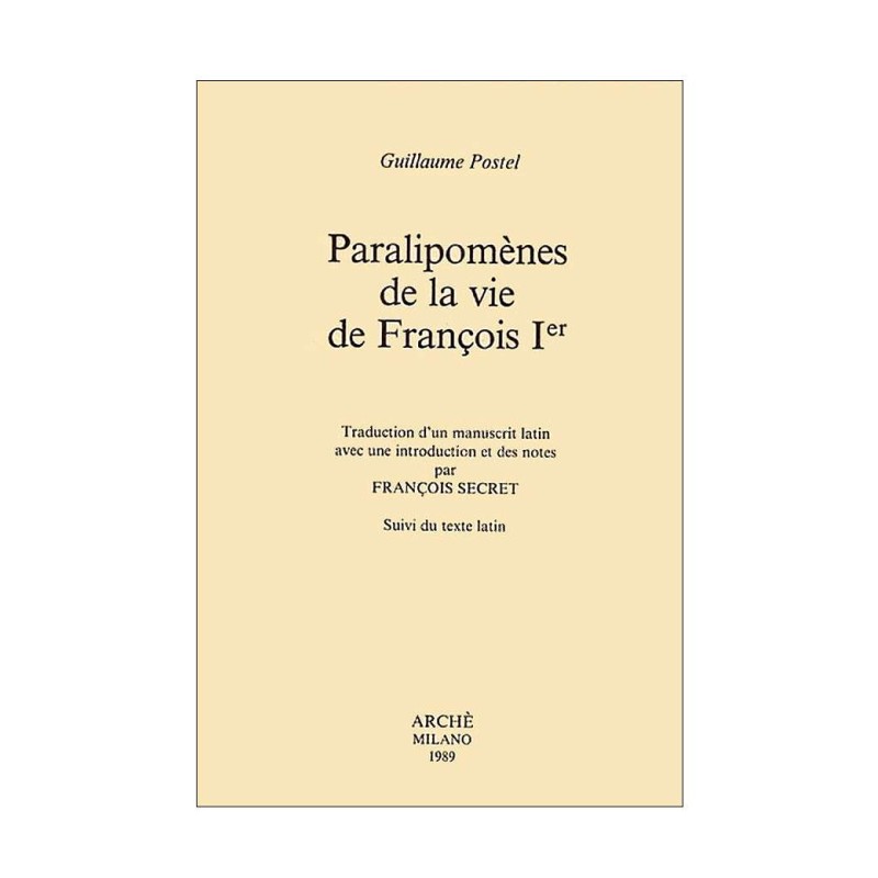 Paralipomènes de la vie de François Ier